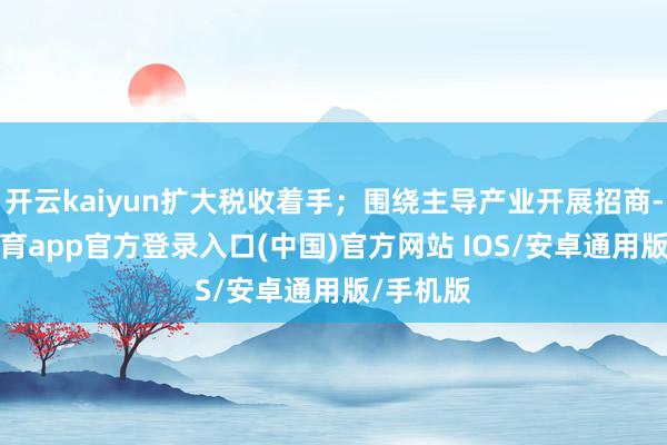 开云kaiyun扩大税收着手；围绕主导产业开展招商-kai云体育app官方登录入口(中国)官方网站 IOS/安卓通用版/手机版