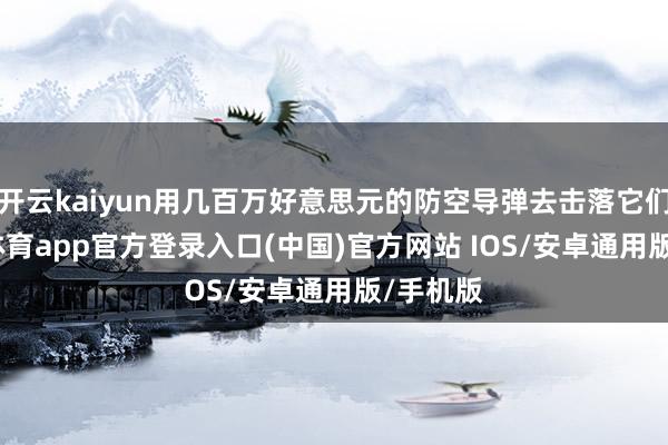 开云kaiyun用几百万好意思元的防空导弹去击落它们-kai云体育app官方登录入口(中国)官方网站 IOS/安卓通用版/手机版