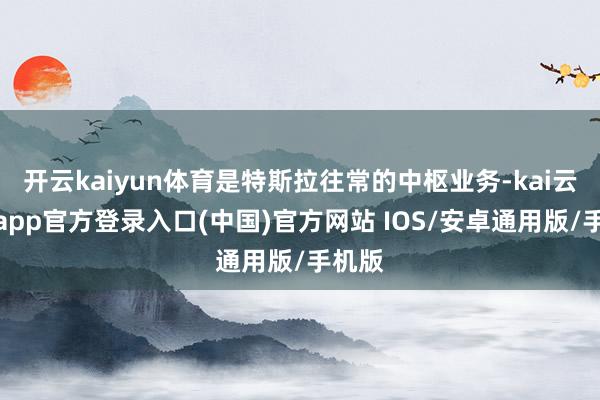 开云kaiyun体育是特斯拉往常的中枢业务-kai云体育app官方登录入口(中国)官方网站 IOS/安卓通用版/手机版